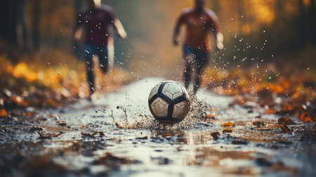 The aesthetics of backyard soccer, mud, ballの素材