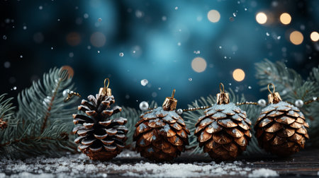Fir cones as a Christmas decoration, aestheticの素材