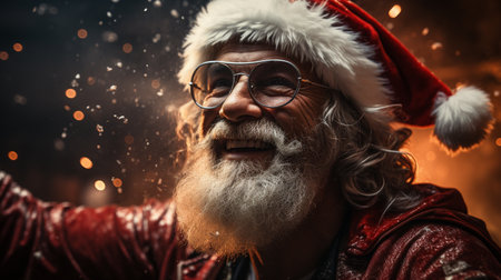 Portrait of Santa Claus, sparkles, Christmas spiritの素材