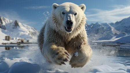 A polar bear in icy Antarcticaの素材