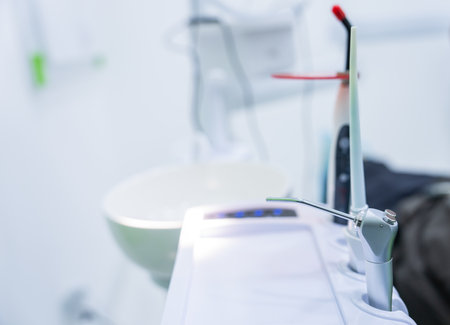 Dentist's medical instruments, close up, stock photoの写真素材