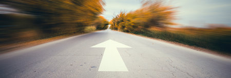Road with start text under sky
