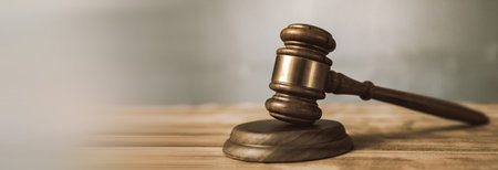 wooden judge on the table