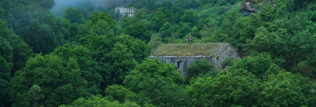 ancient the caves of Khndzoresk in Armeniaの写真素材