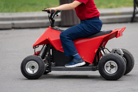 The man on the red motorcycle