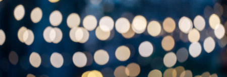 Festive Glow: Christmas Lights Bokehの写真素材