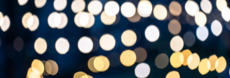 Festive Glow: Christmas Lights Bokehの写真素材
