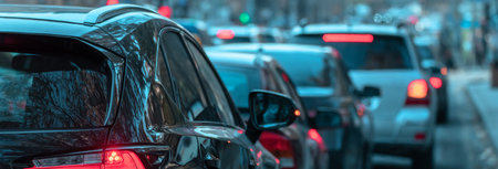 Cars in a traffic jamの写真素材