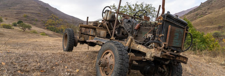 tractor frame in the field