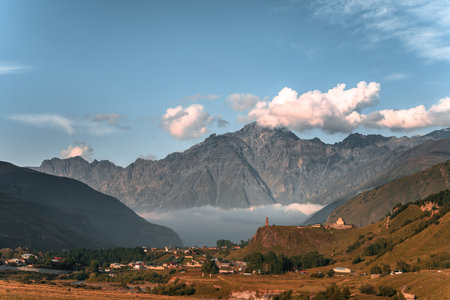 Beautiful natural mountain landscape, green mountainsの写真素材