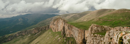 A magnificent natural view of the mountainsの写真素材