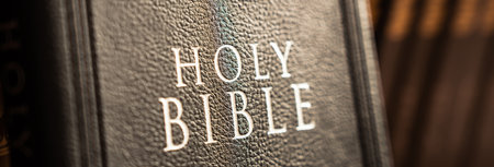 Holy Bible close up, Christian concept, religious symbol