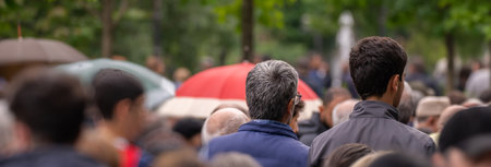 Crowd during protest, political, public opposition conceptの写真素材