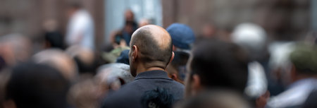 Protest in the city, political uprisingsの写真素材