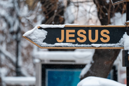 Sign with "Jesus" Written on It â Road to Jesusの写真素材