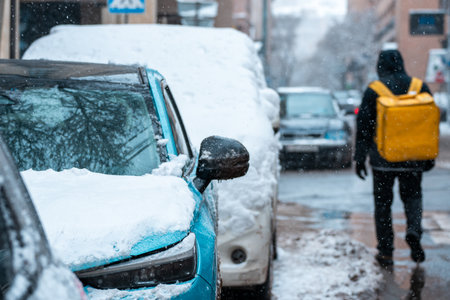 Snowmelt in the City â Drainage and Traffic Regulation Problemsの写真素材