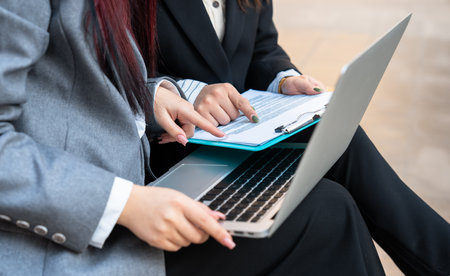 Business discussion, business partners working togetherの写真素材