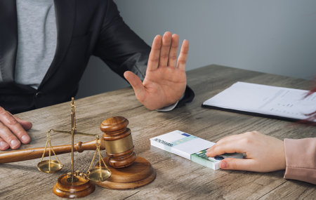 Judge Refuses to Accept a Bribeの写真素材