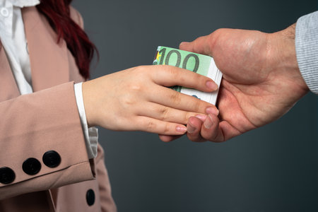 The Worker Accepts a Bribeの写真素材