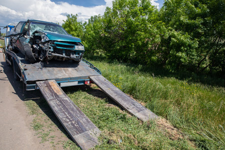Car Damaged After Car Accidentの写真素材