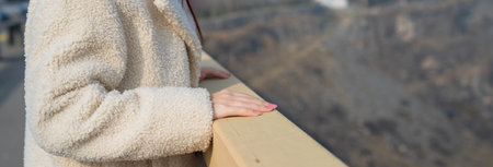 Young girl, due to problems, tries to commit suicide, throws herself off a bridgeの写真素材