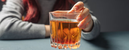 The girl suffering from alcoholism