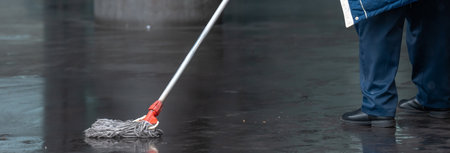 Workers Cleaning Cultural Sites Outdoors