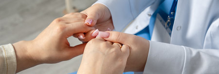 Doctor Showing Empathy to Patientの写真素材