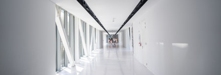 Modern Overpass for Pedestrians and Vehiclesの写真素材