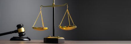 The Gavel and Scales: Symbols of Justiceの写真素材