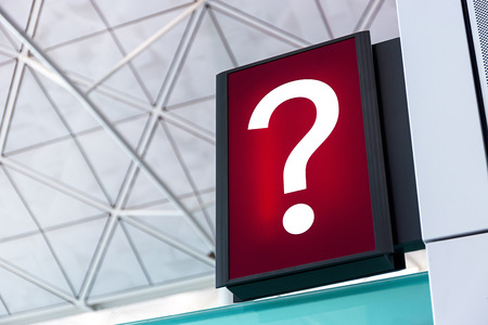 Question mark sign Lightbox in the airport