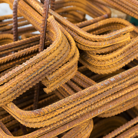 Rusty steel reinforcement bars