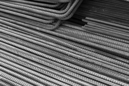 Rusty steel reinforcement bars (black and white)