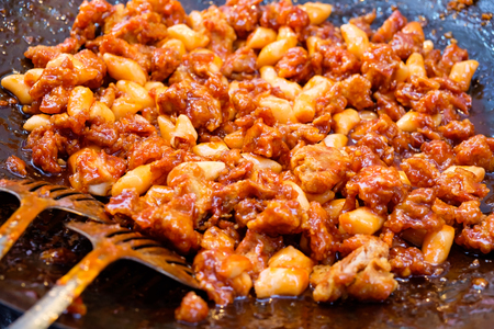 Stir-fried rice cake Tteok-bokki (Korean street food)の写真素材