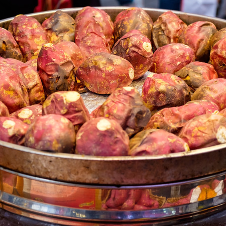 Braised sweet potatoes (Korean street food)の写真素材