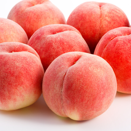 Japan Peaches isolated on white backgroundの写真素材