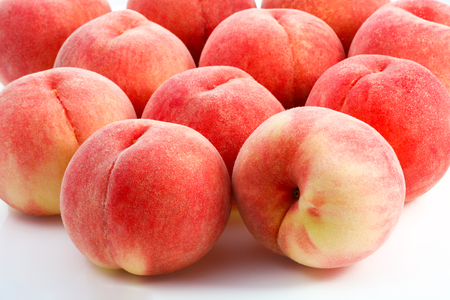 Japan Peaches isolated on white backgroundの写真素材