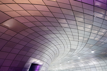 Dongdaemun Design Plaza at night in Seoulの写真素材