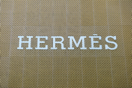 Tsim Sha Tsui, Hong Kong, China - April 09, 2019: Hermes brand logo seen in Tsim Sha Tsui Hong Kong