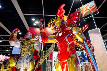 Hong Kong - July 30, 2019: Avengers ironman character model features 1:1 life-size statues in the 21th ACGHK2019 Ani-Com & Games event in Hong Kong.のeditorial素材