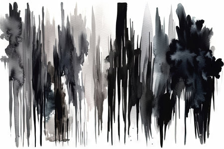 Black and Gray Brushstrokes Abstract Artの素材