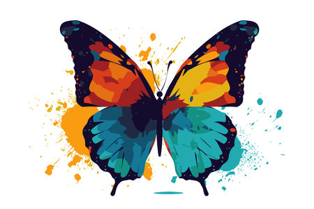 Vector illustration of watercolor butterfly isolated on white backgroud.のイラスト素材