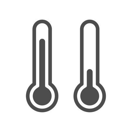 Thermometer for measuring temperature simple icon on white background. Temperature symbol. Hot air,...