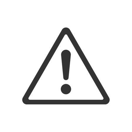 Hazard warning attention icon with exclamation mark symbol. Vector illustration.のイラスト素材