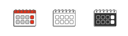 Calendar icon. Date of month symbol. Deadline, time. Flat and colored style icon for web design. Retro vector illustration.のイラスト素材