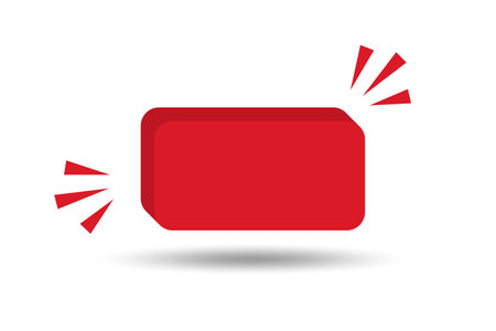 A red rectangular banner, promotion, announcement effect. Sale, shopping, flat vector illustration.のイラスト素材