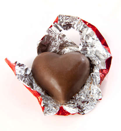 Heart Shaped Valentine's Chocolate in red reflective wrapper