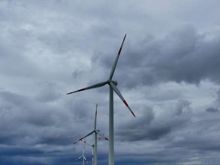 wind turbines in action