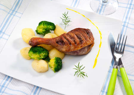 Roasted duck leg  の写真素材