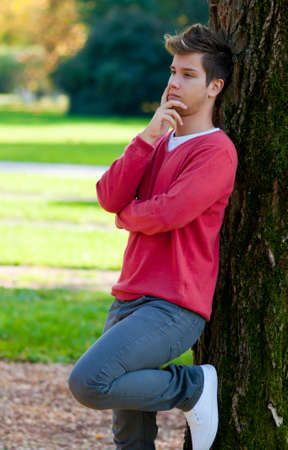 Young Man Thinking  の写真素材